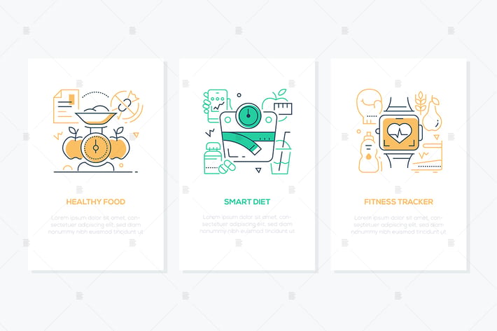 Active lifestyle and healthcare - line banners