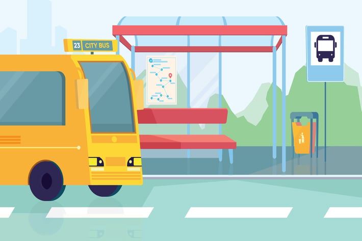 Bus Station - Illustration Background