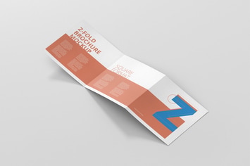 Square Z-Fold Brochure Mockup