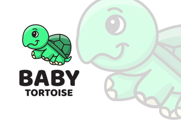 Baby Tortoise Cute Logo Template