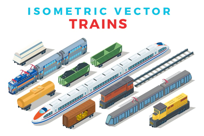 Vector Trains Isometric Flat