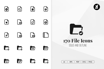 170 Files extension minimal icons