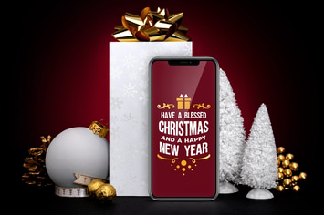 Christmas gift pack mockup