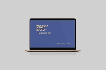 Rose gold laptop mockup