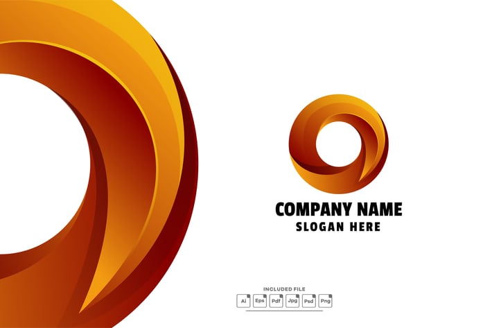 Abstract Letter O Colorful Gradient Logo Template