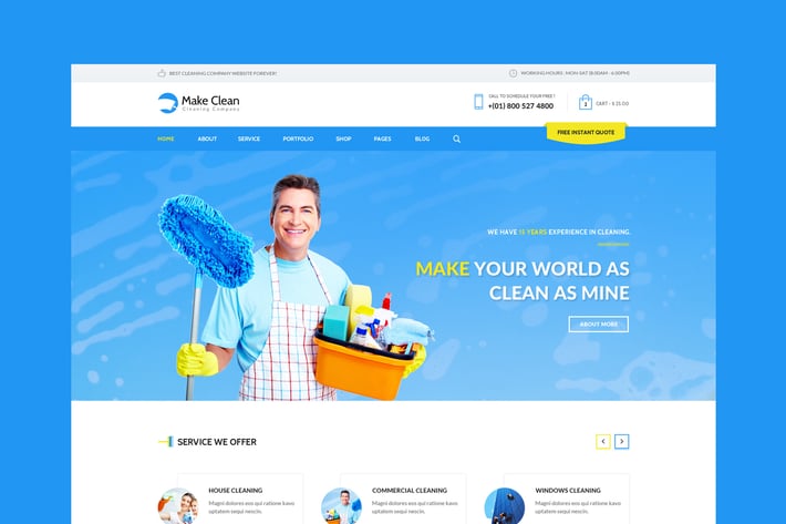 Make Clean - Cleaning Company PSD Template