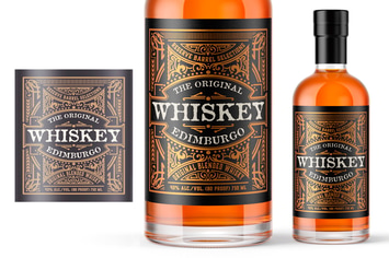 Vintage whiskey label layout