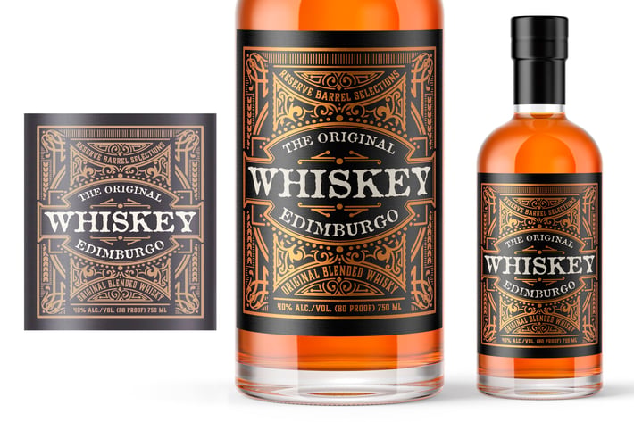 Vintage whiskey label layout
