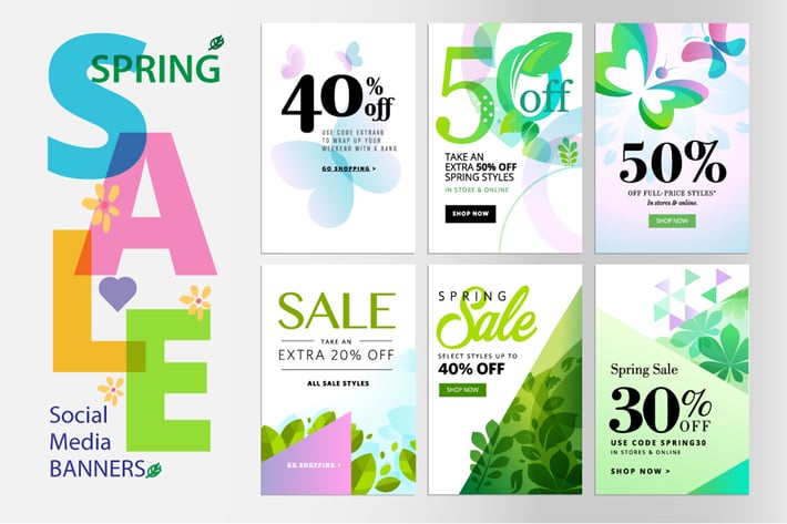 Spring sale banners 