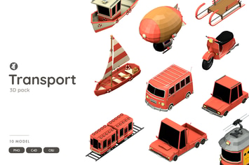 Transportation 3D object pack