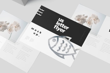 US Letter Size Landscape Flyer Mockups