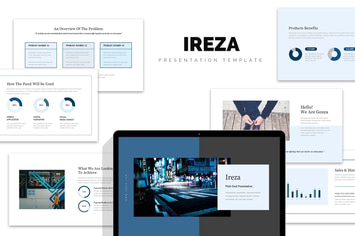 Ireza : Blue Color Tone Pitch Deck Keynote