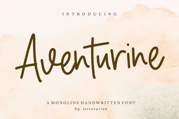 Aventurine - Monoline Handwritten Logo Font