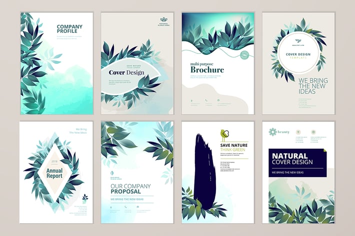 Brochure cover design and annual report templates