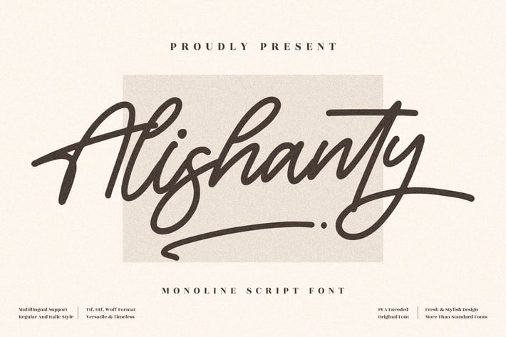 Alishanty Monoline Signature Font