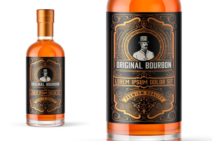 Vintage Bourbon label layout