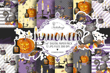 Halloween digital paper pack