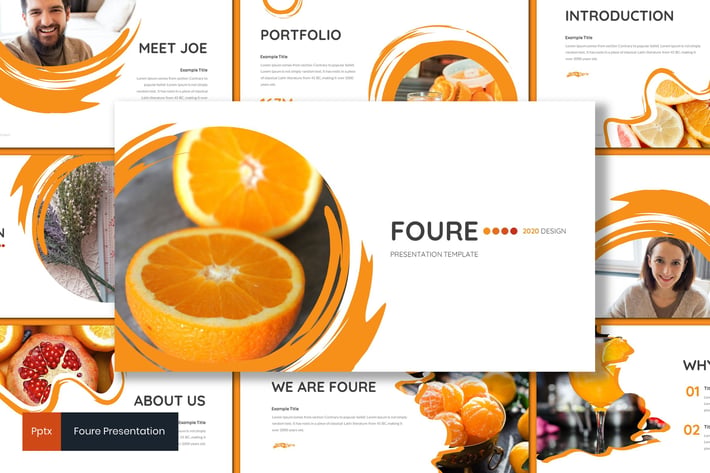 Foure - Orange Powerpoint Template