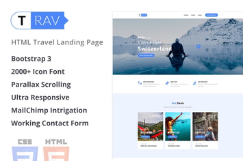 Trav | Travel HTML Landing Page