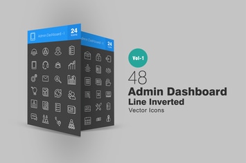 48 Admin Dashboard Line Inverted Icons
