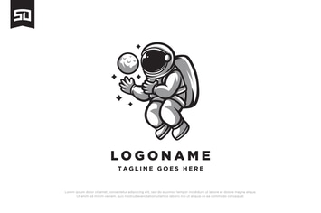 Astronaut Character Logo Design