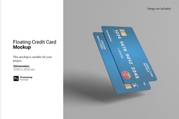 Floating Credit Card Mockup