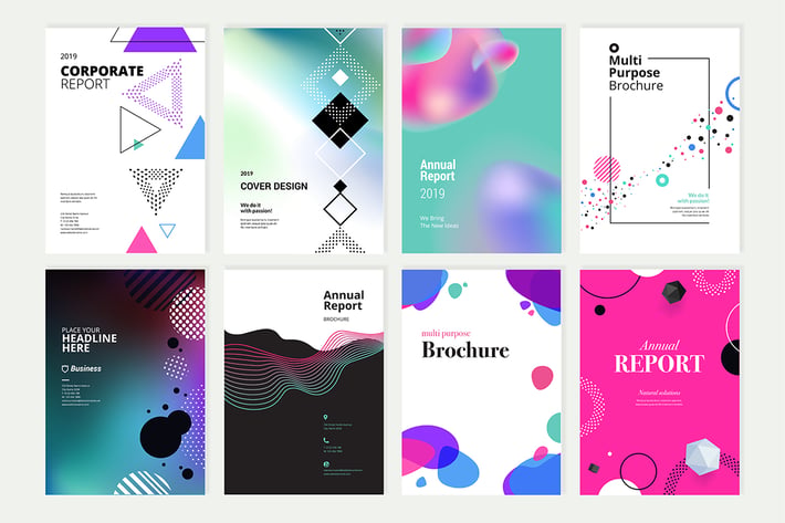 Set of brochure, annual report design templates