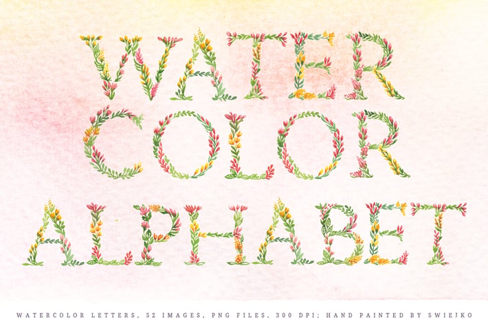 Floral Watercolor Alphabet