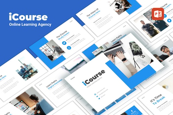 iCourse - Online Learning PowerPoint Template