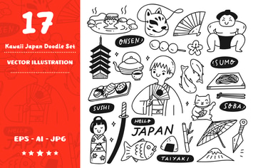 Kawaii Japan Doodle Set