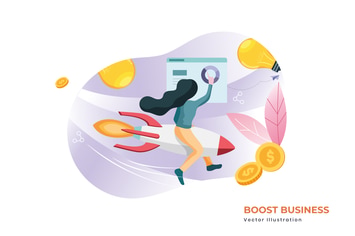 Boost business vector illustration