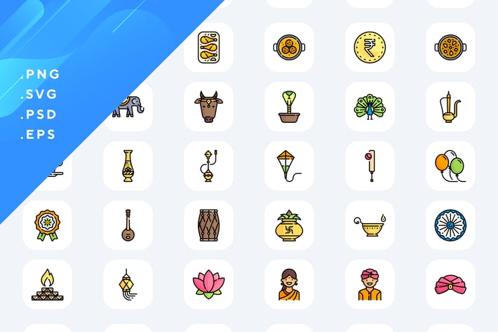 Independence Day India Icons