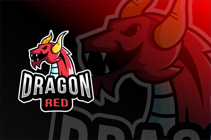 Dragon Red Esport Logo Template