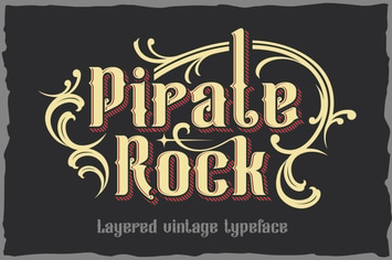 Pirate rock - vintage layered font