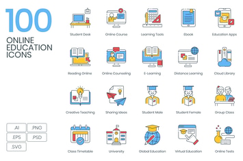 Online Education Icons