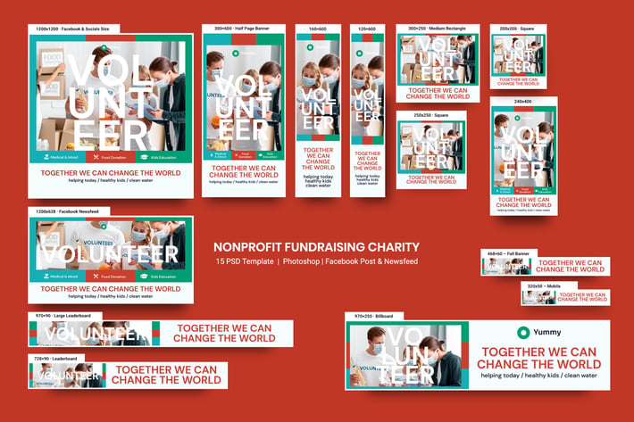 NonProfit Fundraising Charity Banners Ad