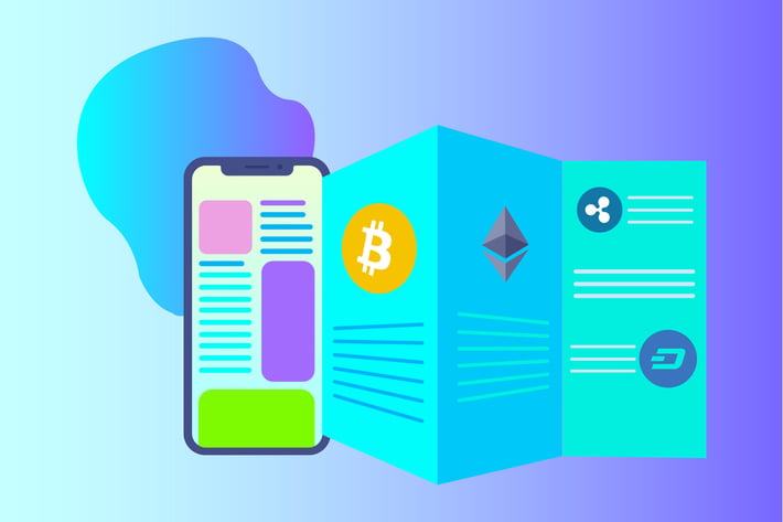 Cryptocurrency News 2D Illustration