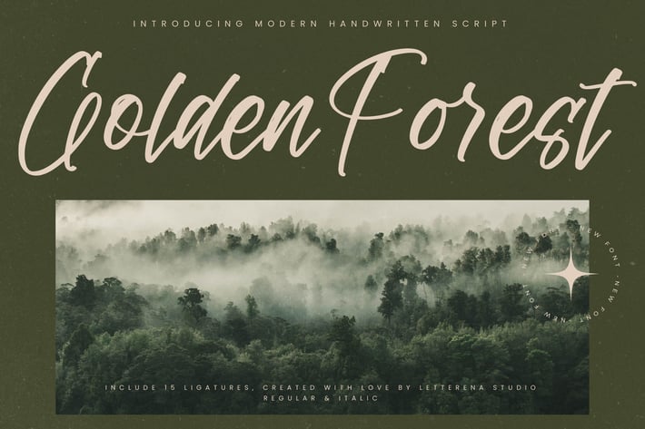 Golden Forest Modern Handwritten Script