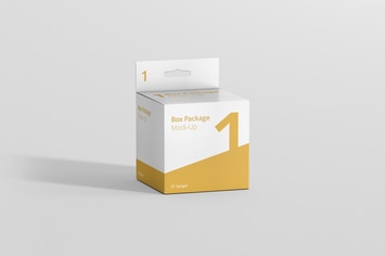 Package Box Mockup - Square with Hanger