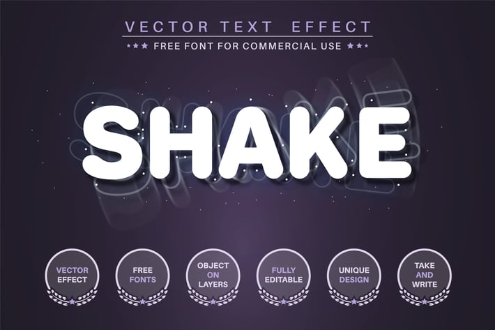 Shake splatter  - editable text effect font style