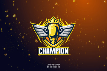 Trophy Champion Victory Logo Template