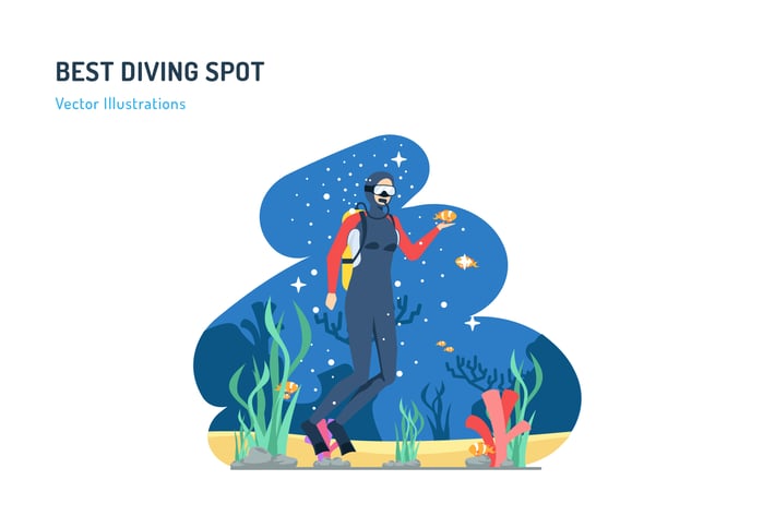 Best Diving Spot - Travel Illustration