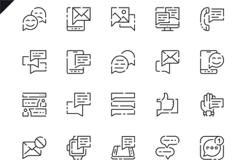 Simple Set Message Line Icons