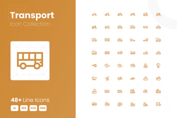 48 Transport Icon Collection