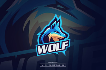 wolf esport logo template
