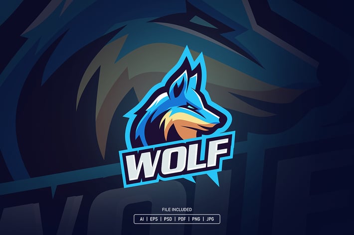 wolf esport logo template