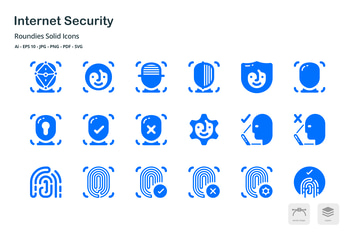 Internet Security Roundies Solid Glyph Icons