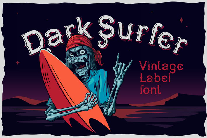 Dark Surfer - vintage font