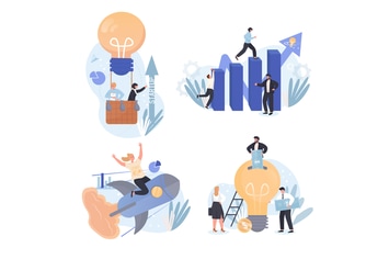 Startup Concept Scenes Set