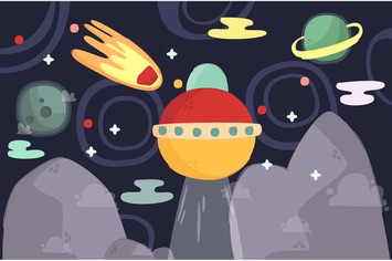 Cartoon Space Illustration Background